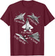 American Fighters Jets F22 Raptor F14 Tomcat Plane Spotting T-Shirt - T-Shirt | Maroon