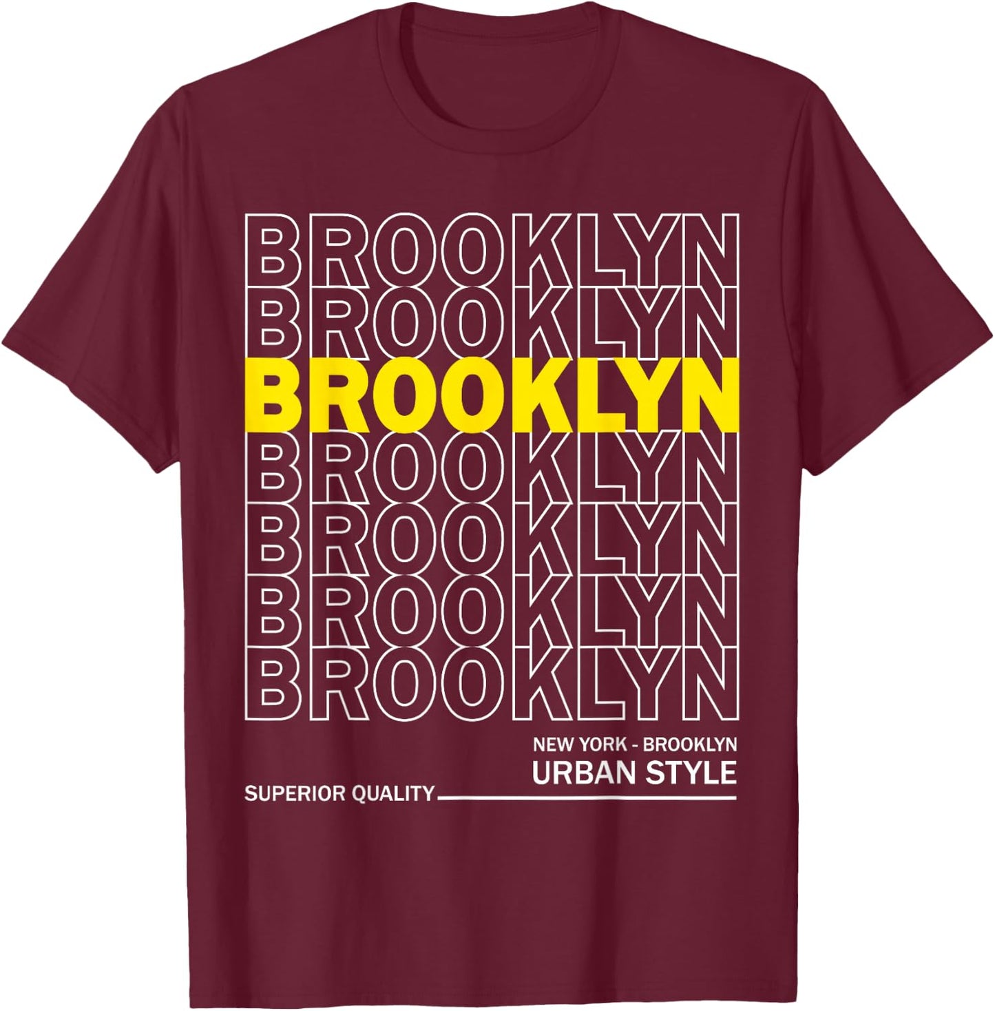 Brooklyn New York Urban Style T-Shirt - T-Shirt | Maroon
