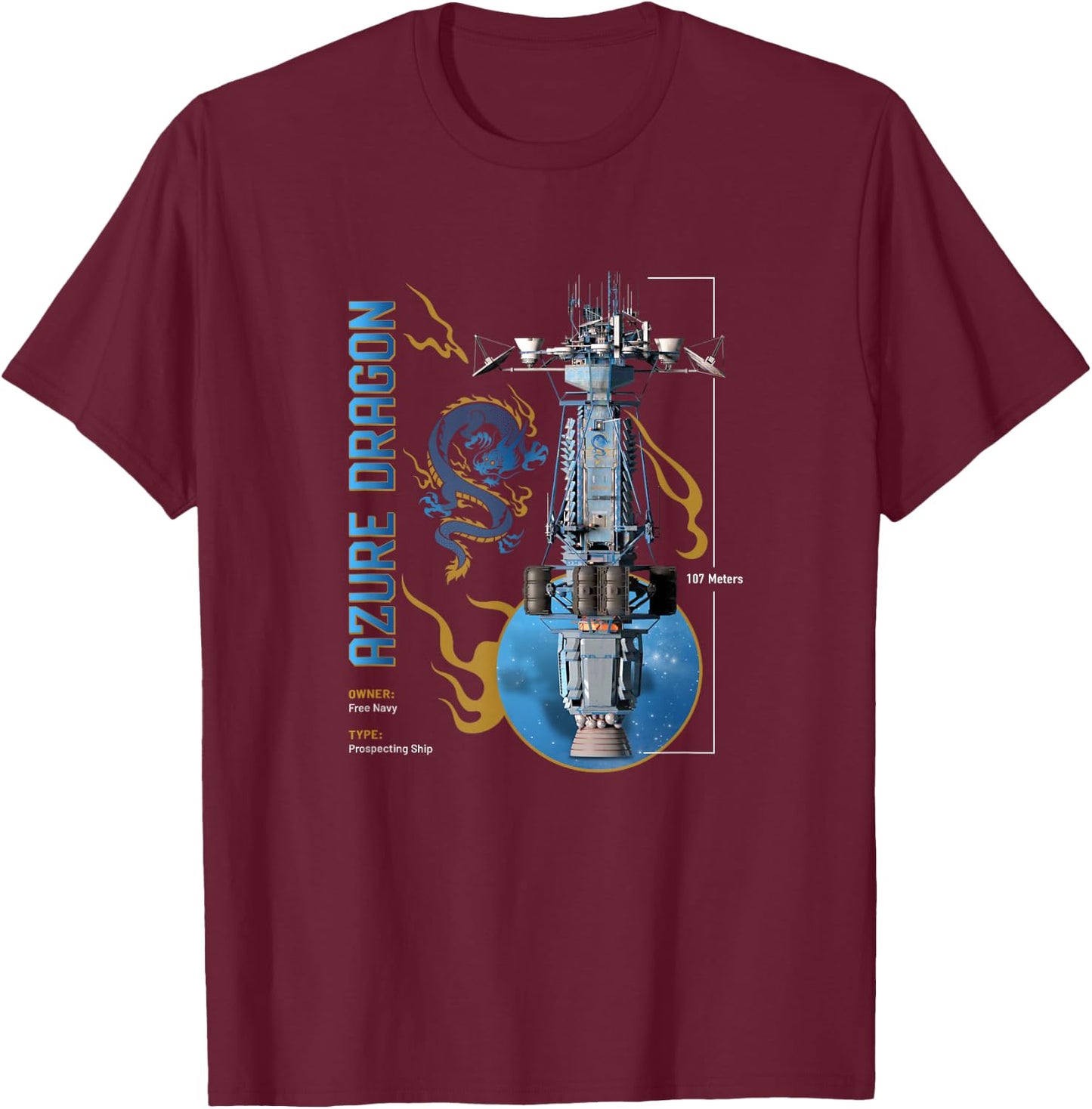 Azure Dragon T-Shirt - T-Shirt | Maroon