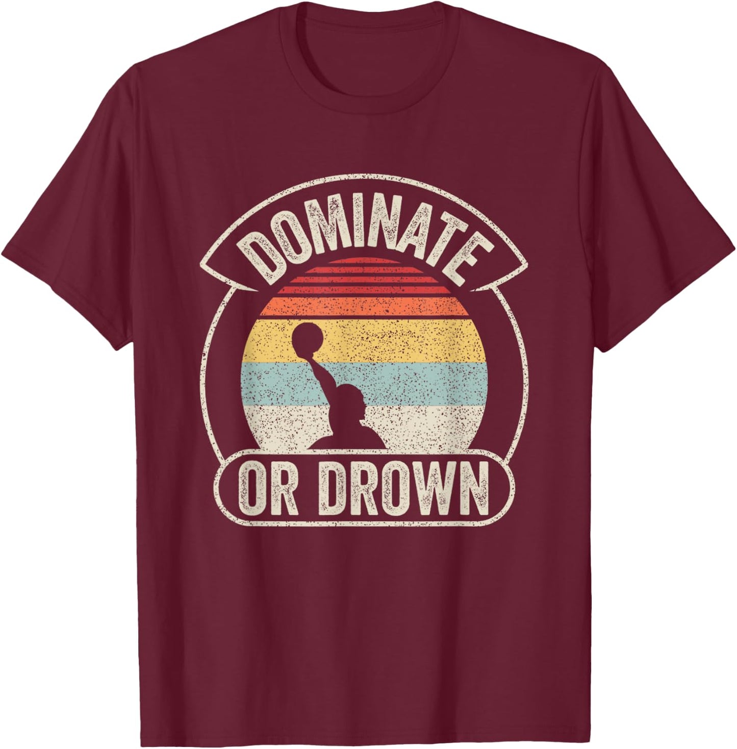 Water Polo Player Vintage Retro Water Polo T-Shirt - T-Shirt | Maroon