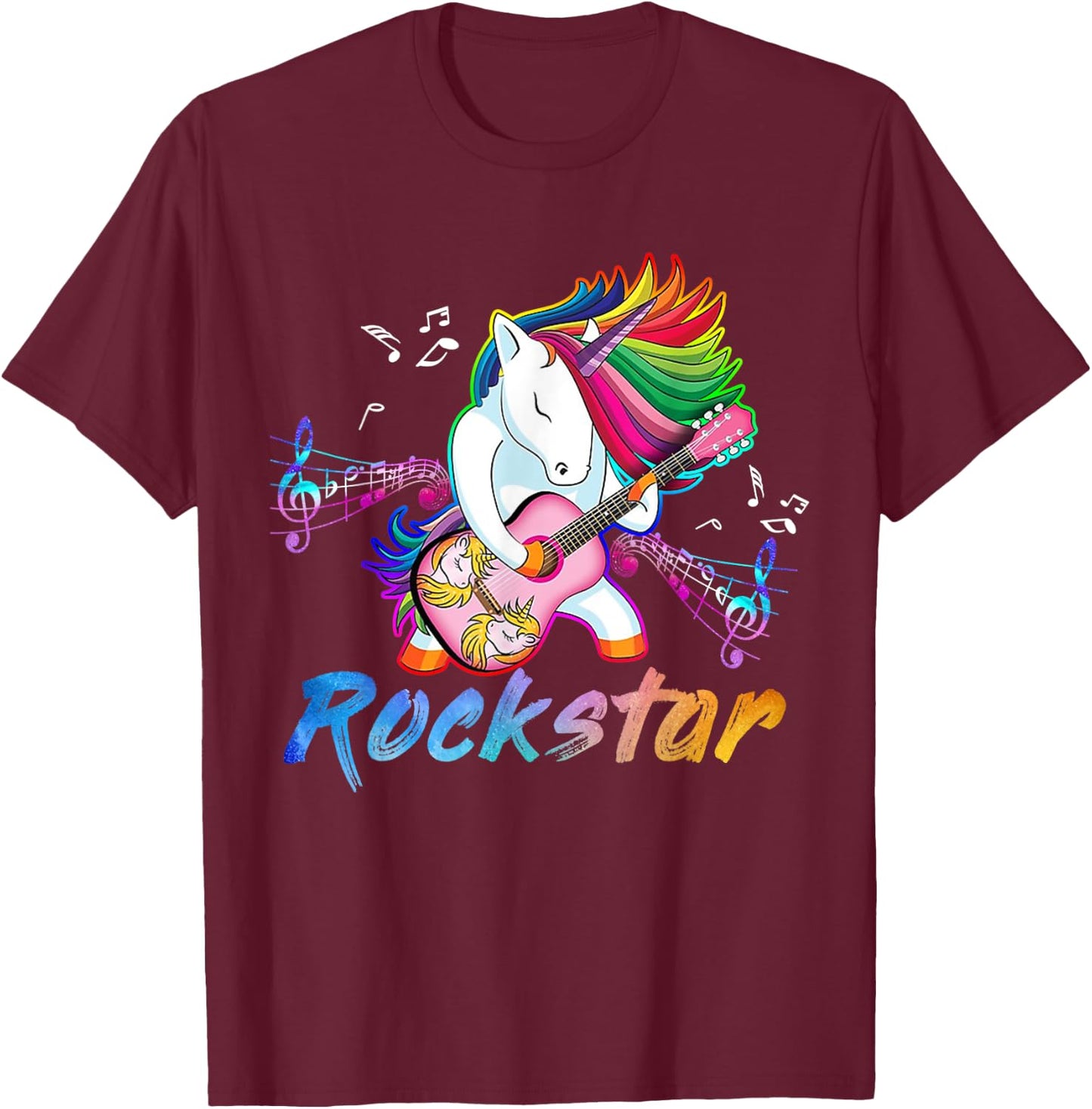 Unicorn Rock star Guitar Rockin' music singer T-Shirt - T-Shirt | Maroon