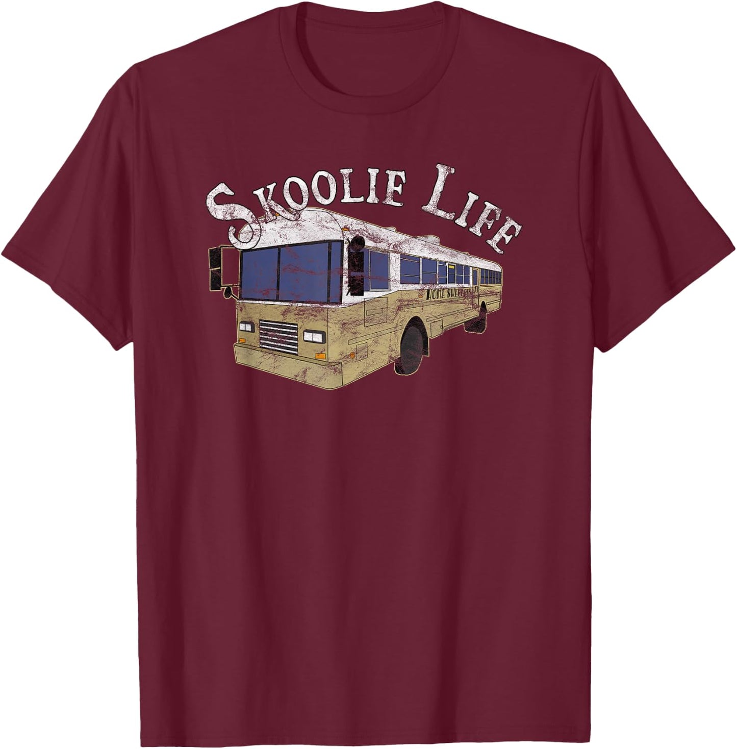 Skoolie Life Bus Conversion Nomad Lifestyle Vintage T-Shirt - T-Shirt | Maroon