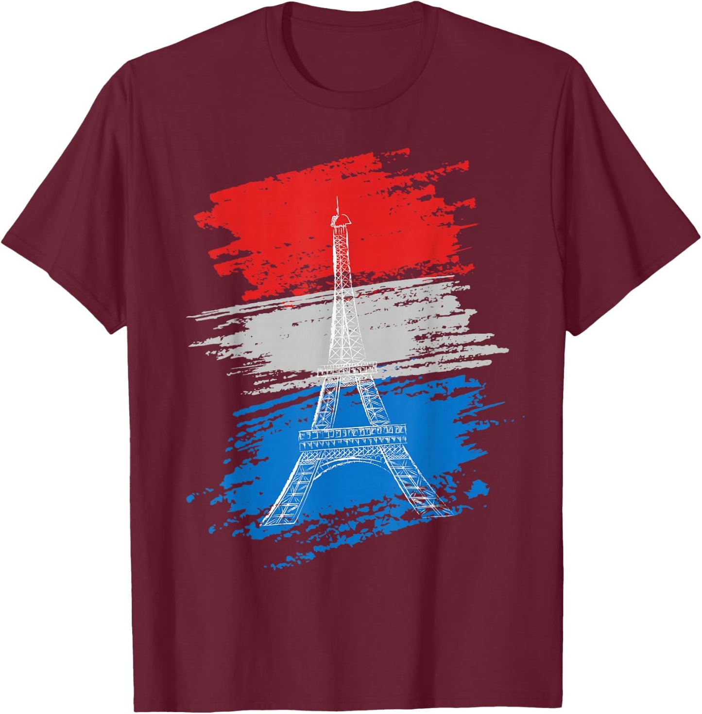 Eiffel Tower Paris Family Vacation Retro Men Women T-Shirt - T-Shirt | Maroon