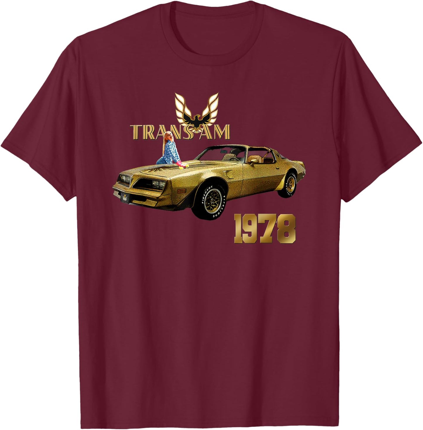 VINTAGE 1978 TRANS AM - MUSCLE CARS, CLASSIC CARS, 1970s T-Shirt - T-Shirt | Maroon
