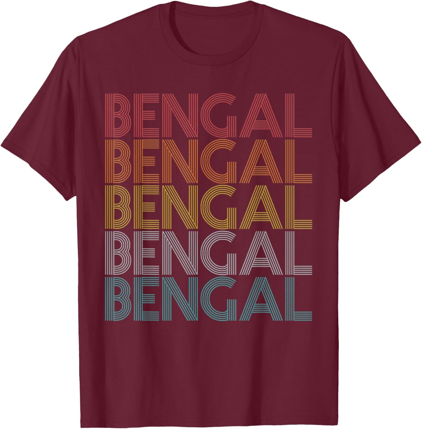 Retro Vintage Bengal T-Shirt - T-Shirt | Maroon