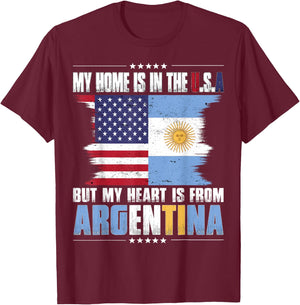 American Grown Patriot Argentinian American from Argentina T-Shirt - T-Shirt | Maroon