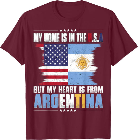 American Grown Patriot Argentinian American from Argentina T-Shirt - T-Shirt | Maroon