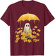 Vintage Floral Ghost Halloween Ghost In The Forest Gothic T-Shirt - T-Shirt | Maroon