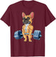 French Bulldog Weightlifting Funny Fawn Deadlift Fitness Gym T-Shirt - T-Shirt | Maroon