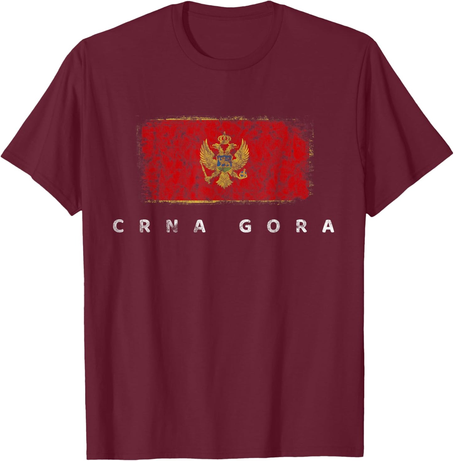 Crna Gora Montenegro Flag Montenegrin Pride Balkans Europe T-Shirt - T-Shirt | Maroon