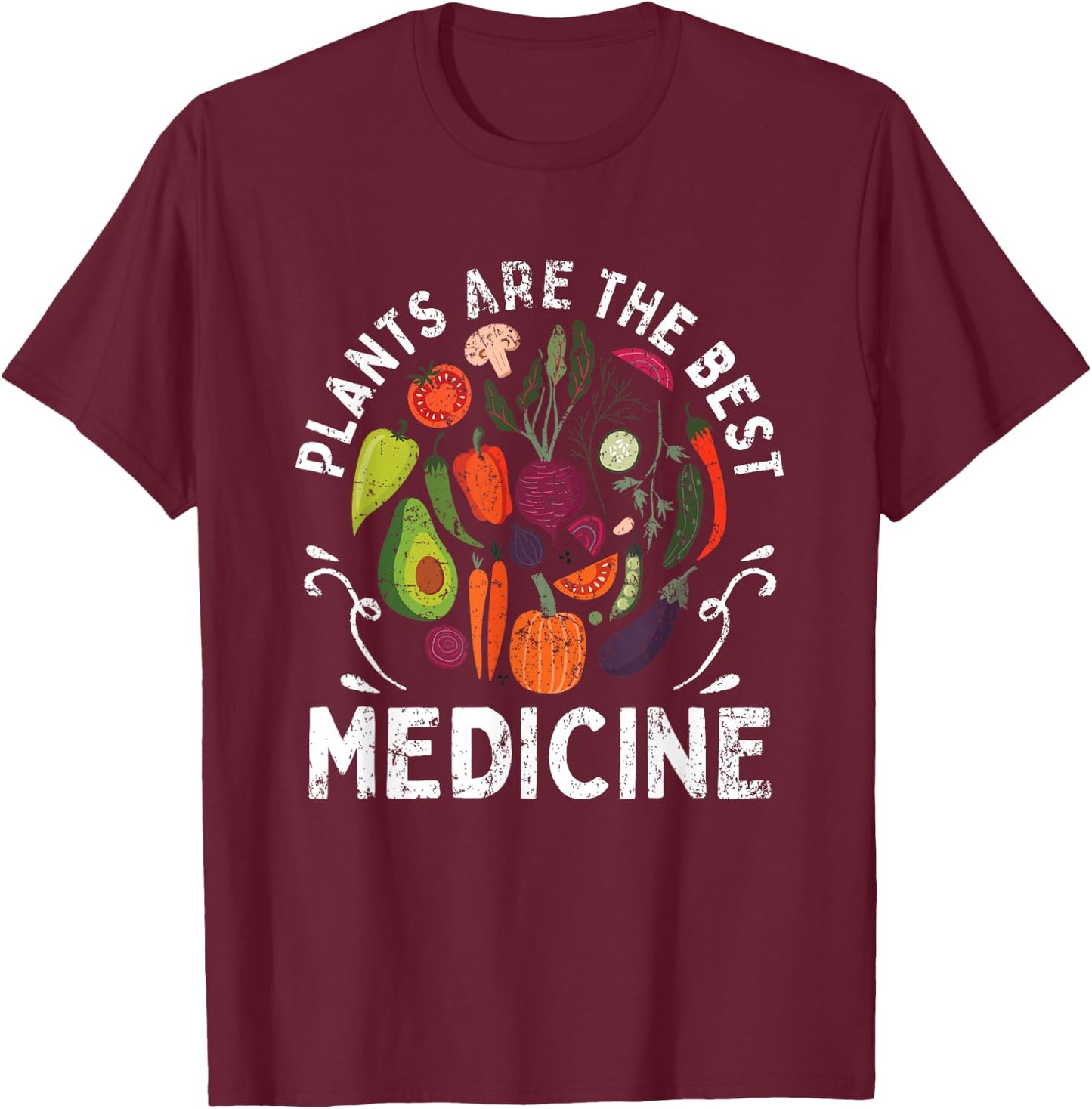 Organic Vegetarian Animal Lovers Plants Vegetarian Vegan T-Shirt - T-Shirt | Maroon