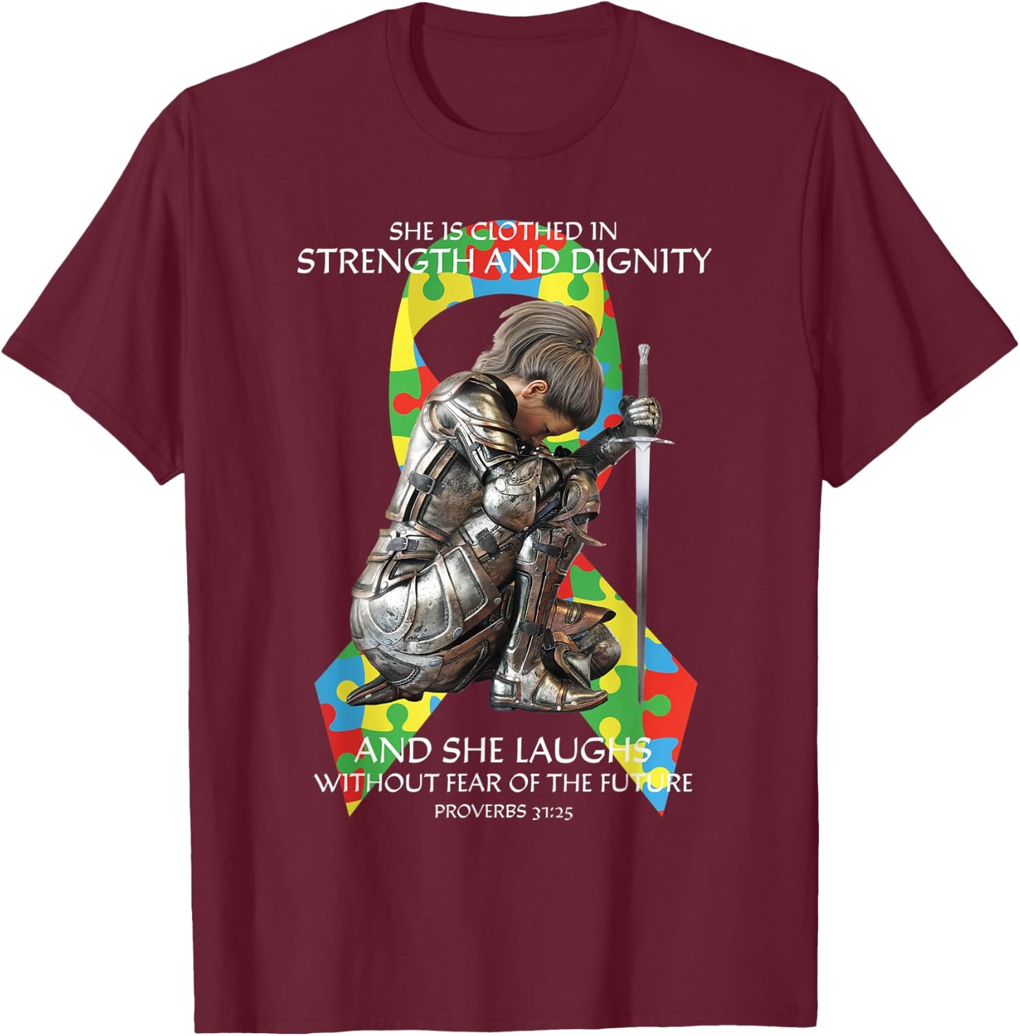 Autism Mom Shirt Christian Autism Awareness Shirts Women T-Shirt - T-Shirt | Maroon