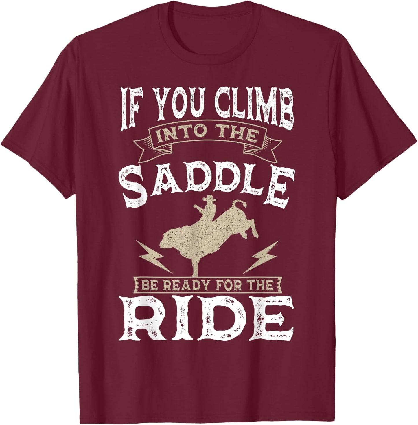 Bull Riding Rodeo Sport Cowboy Bull Rider T-Shirt - T-Shirt | Maroon