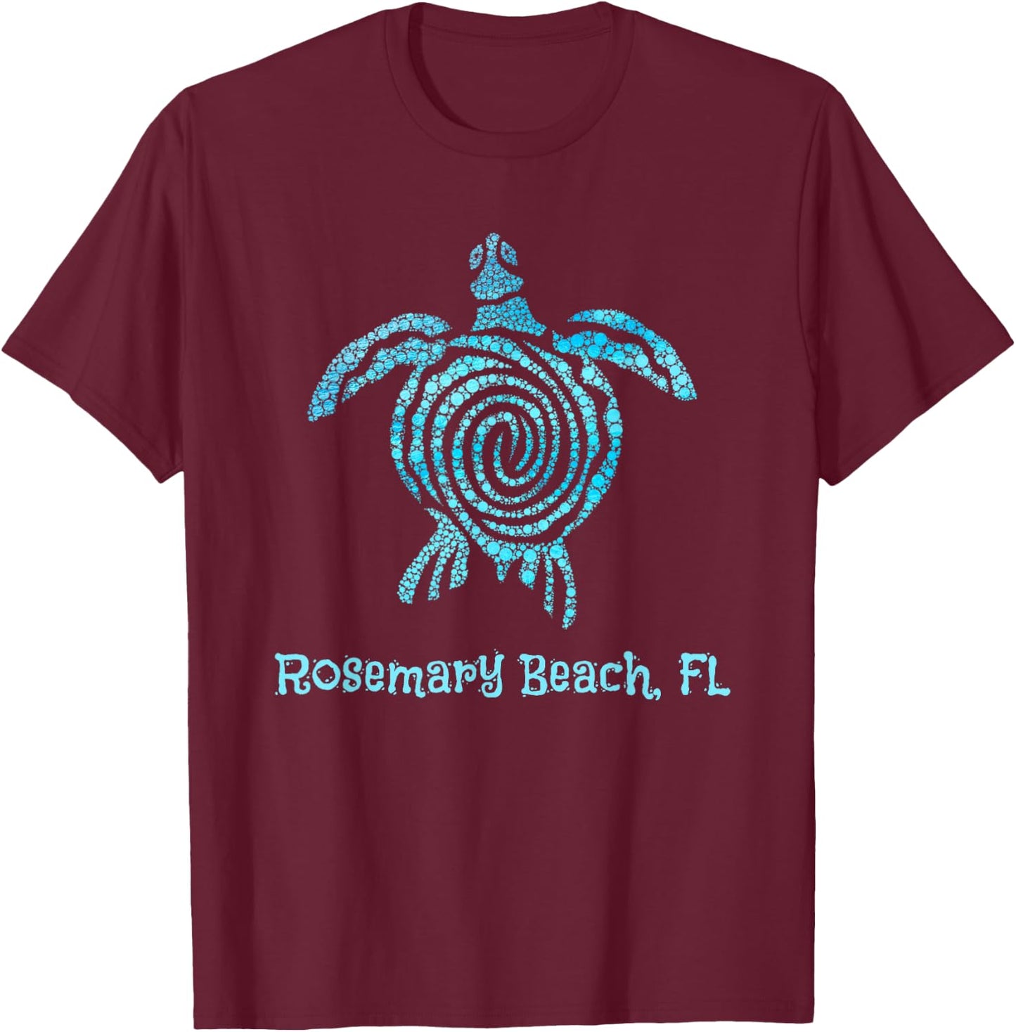 Beach Rosemary, FL Blue Bubble Tribal Save The Sea Turtle Men Women Kids T-Shirt - T-Shirt | Maroon