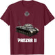 Panzer II German Light Tank WW2 Military T-Shirt - T-Shirt | Maroon