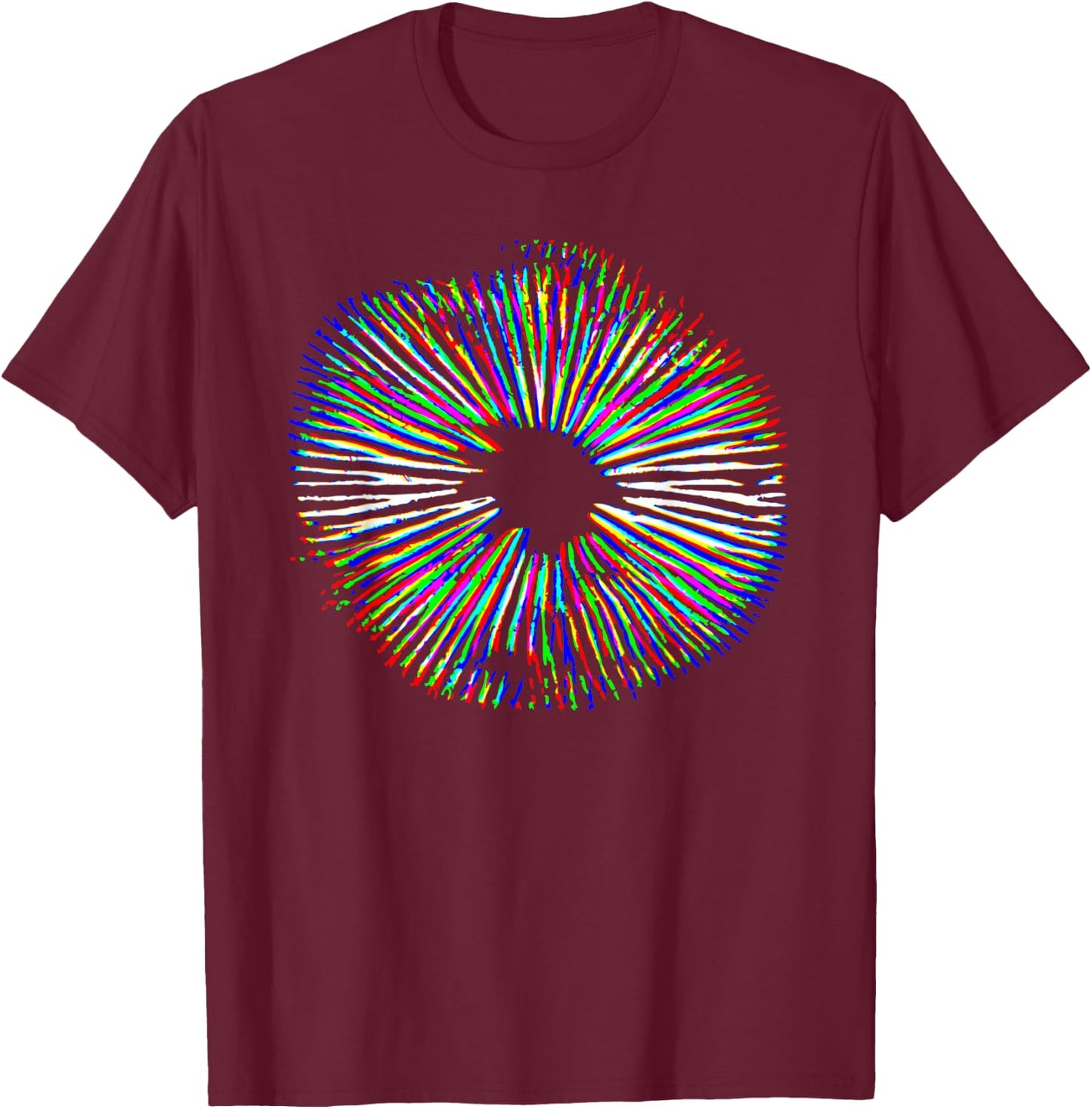 Psychedelic Mushroom Spore Print Mushroom Magic Present T-Shirt - T-Shirt | Maroon