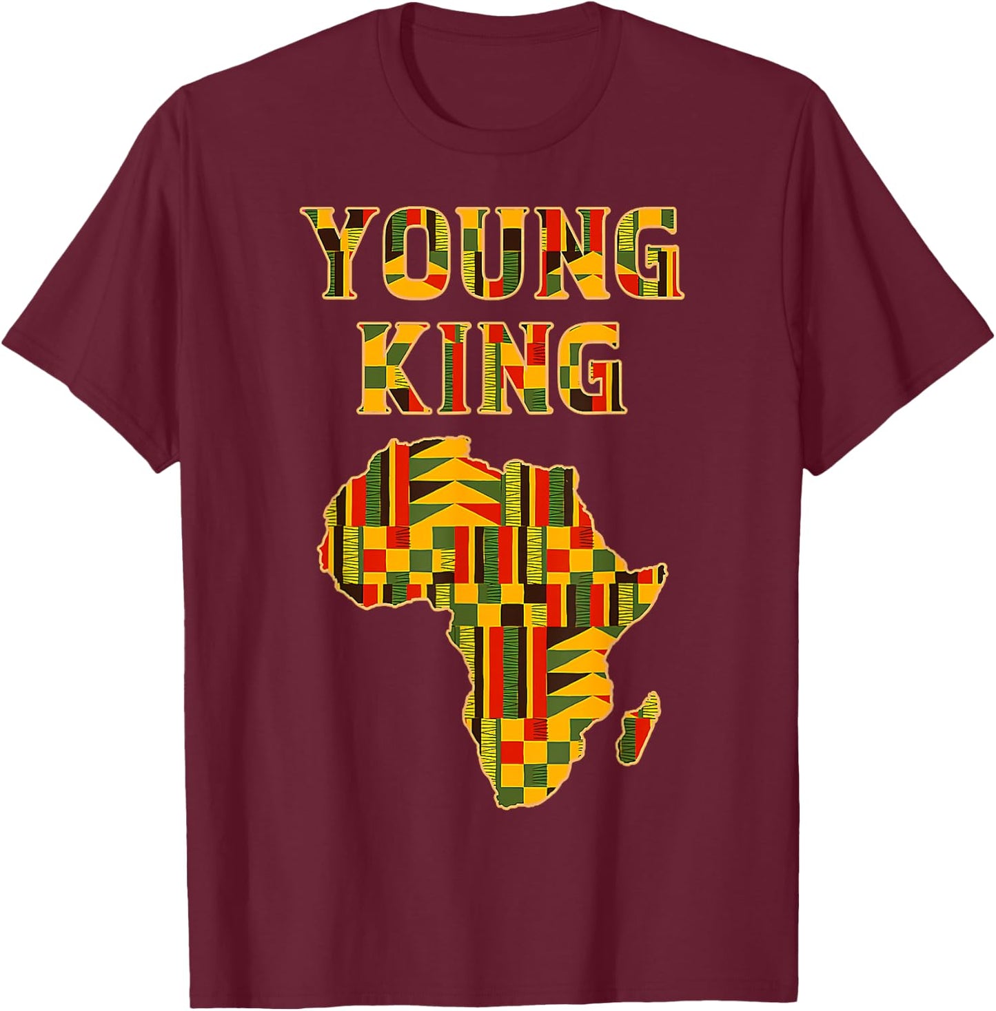 Cool African Kente Art Men Boys Kids African American Print T-Shirt - T-Shirt | Maroon