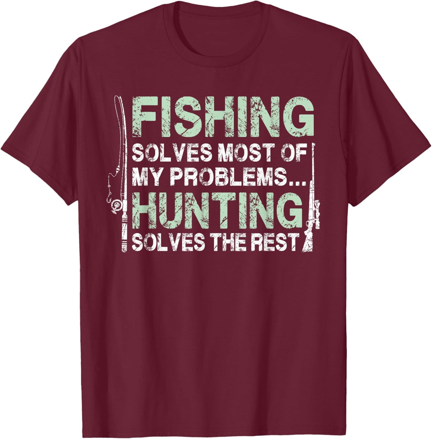Funny Fishing Hunting Shirts Hunters and Fishermen T-Shirt - T-Shirt | Maroon