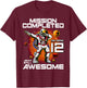 12th Birthday Astronaut 12 Years Old Outer Space Birthday T-Shirt - T-Shirt | Maroon