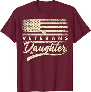 I'm Not Just a Daddy's Little Girl I'm a Veteran's Daughter T-Shirt - T-Shirt | Maroon