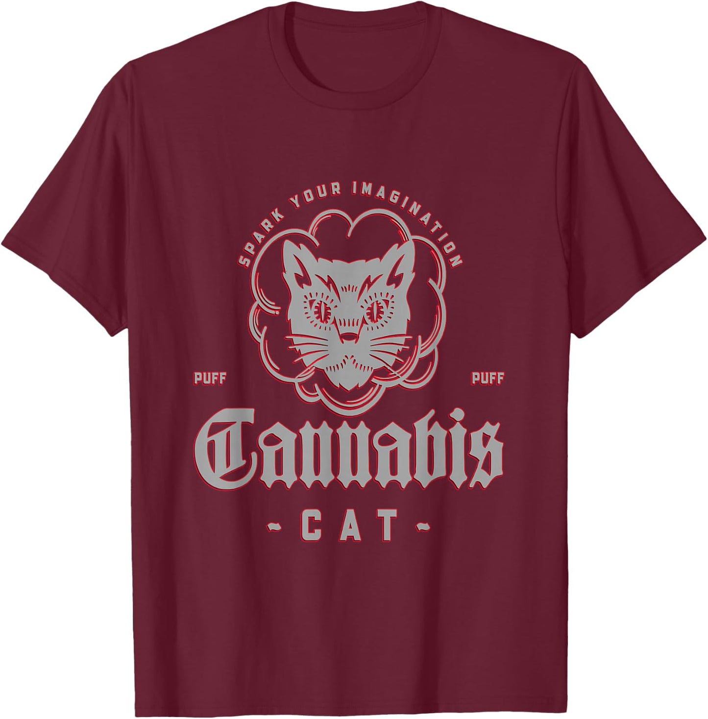 Cannabis Cat Weed Strain Stoner T-Shirt - T-Shirt | Maroon