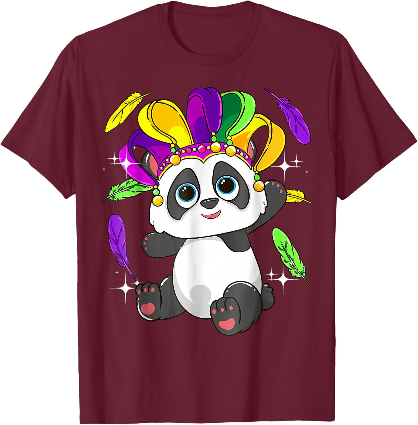 Mardi Gras Panda Lover New Orleans Louisiana Anima T-Shirt - T-Shirt | Maroon