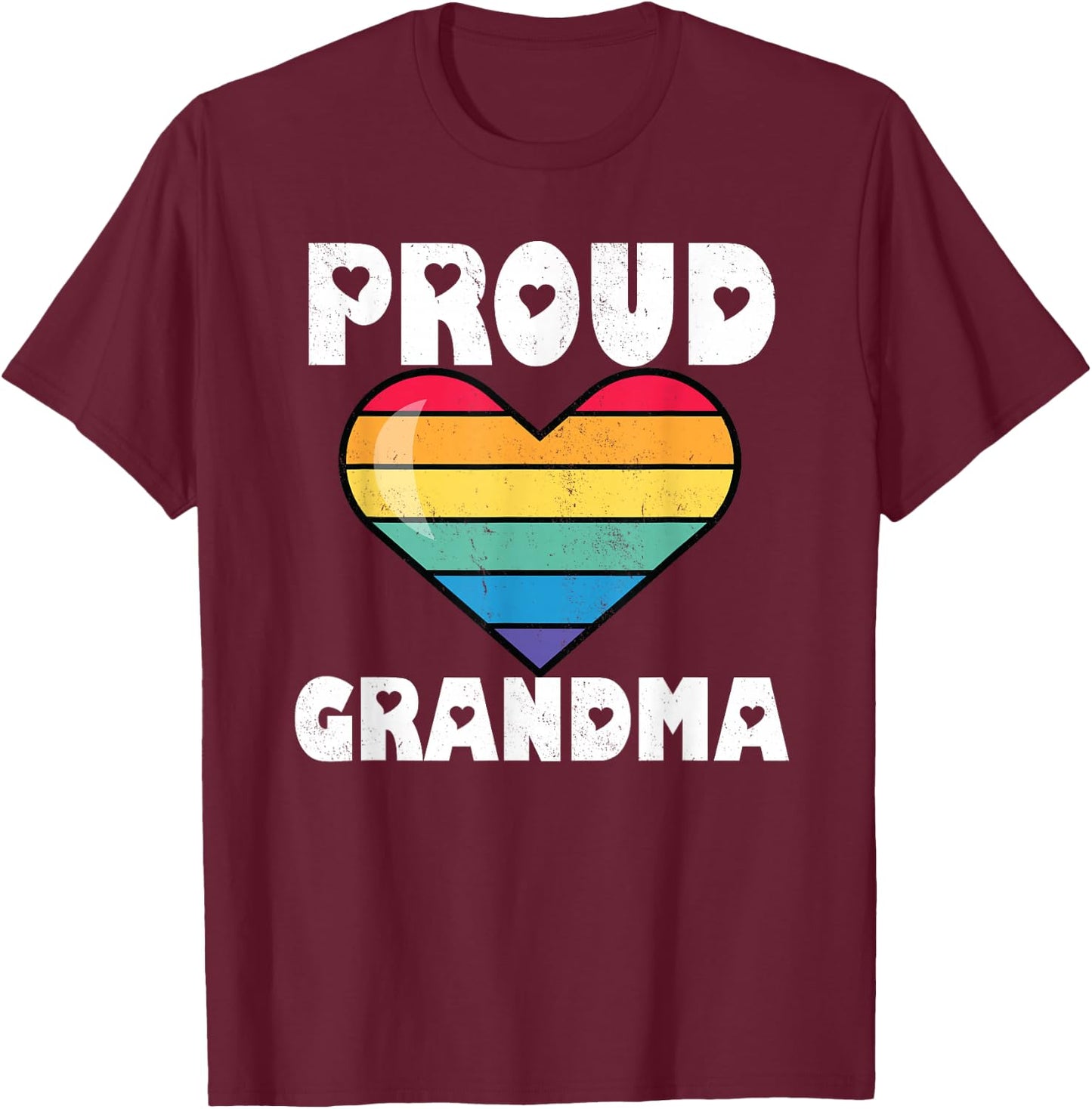 LGBTQ Proud Grandma Gay Pride LGBT Rainbow Mother's Day T-Shirt - T-Shirt | Maroon