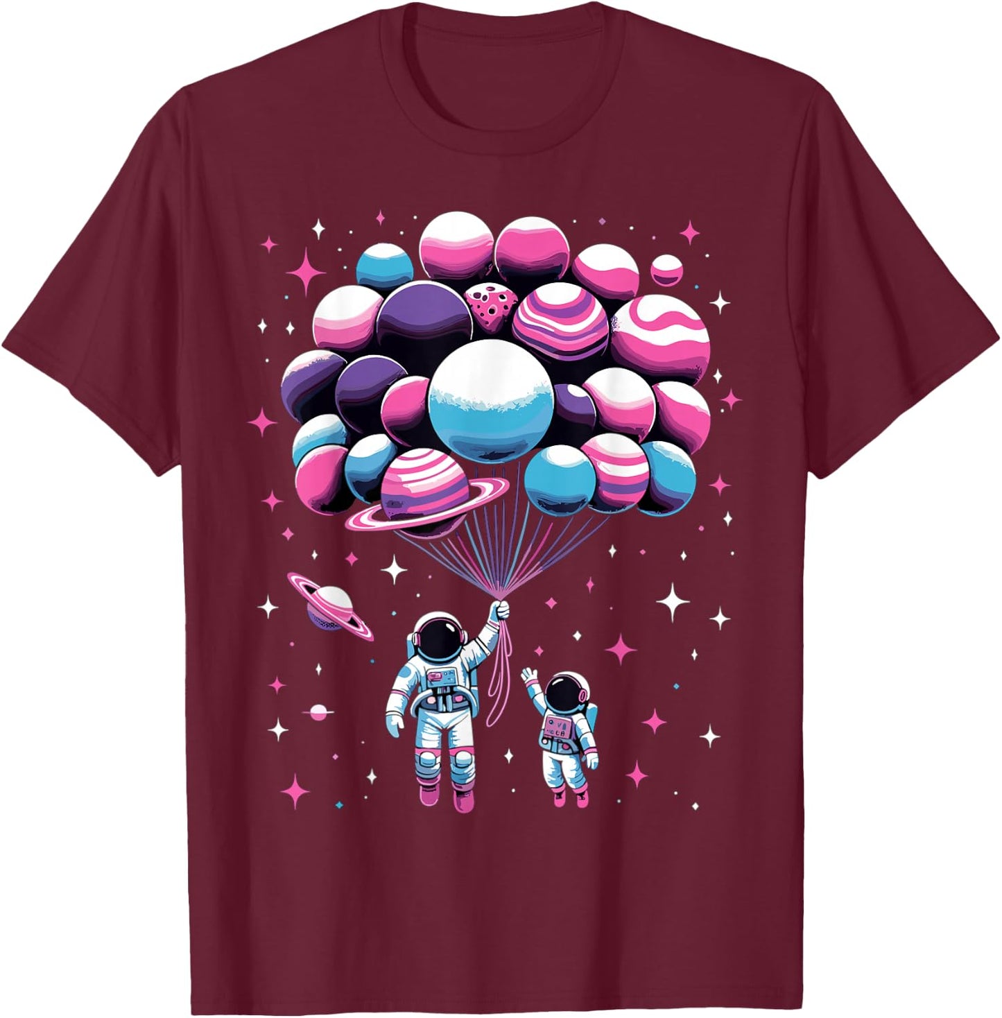 Astronaut Spaceman Funny Space Solar System Astronomy T-Shirt - T-Shirt | Maroon