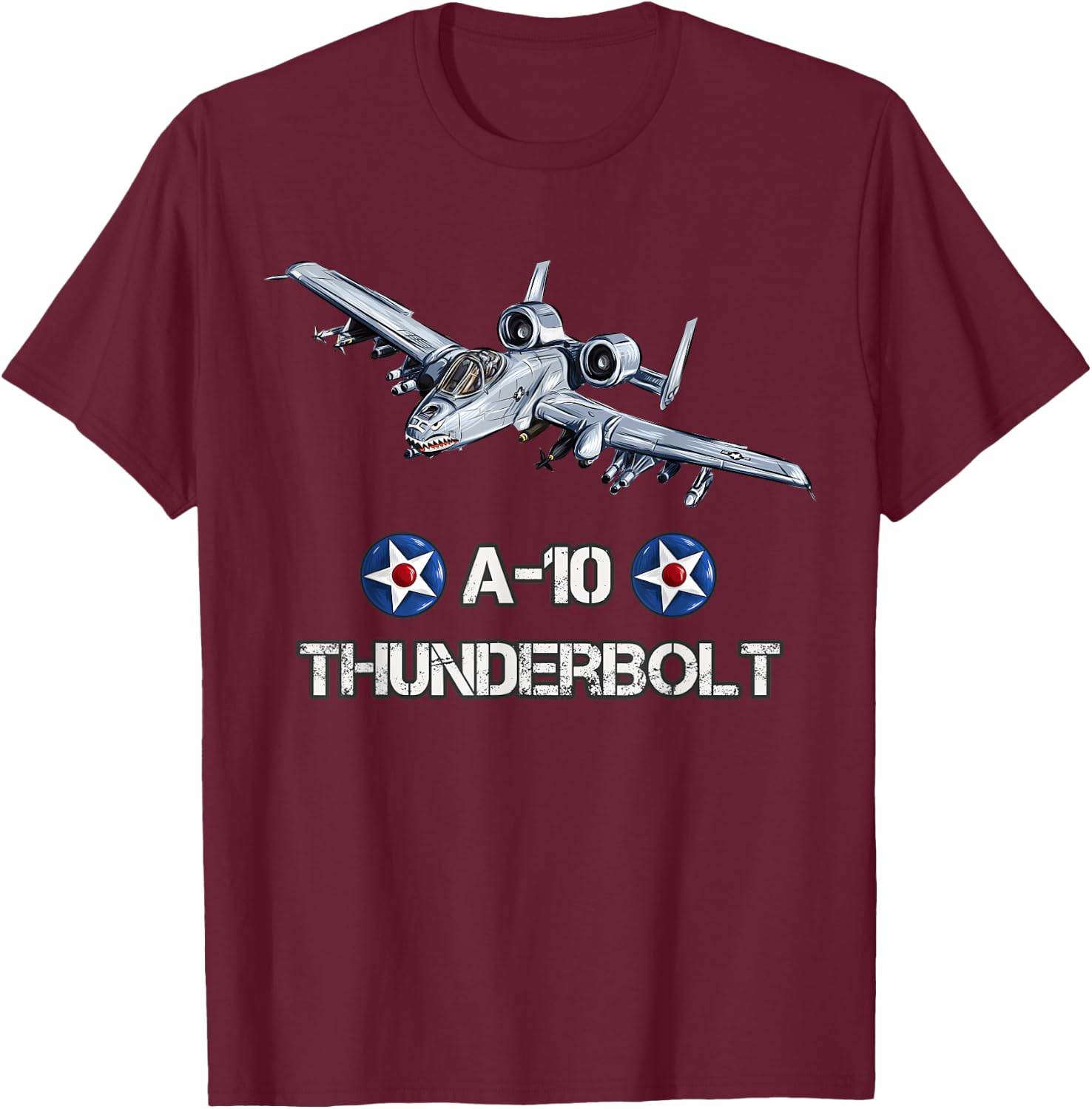 A-10 Warthog Military Aviation A-10 Thunderbolt T-Shirt - T-Shirt | Maroon