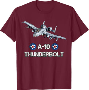 A-10 Warthog Military Aviation A-10 Thunderbolt T-Shirt - T-Shirt | Maroon