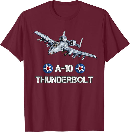 A-10 Warthog Military Aviation A-10 Thunderbolt T-Shirt - T-Shirt | Maroon