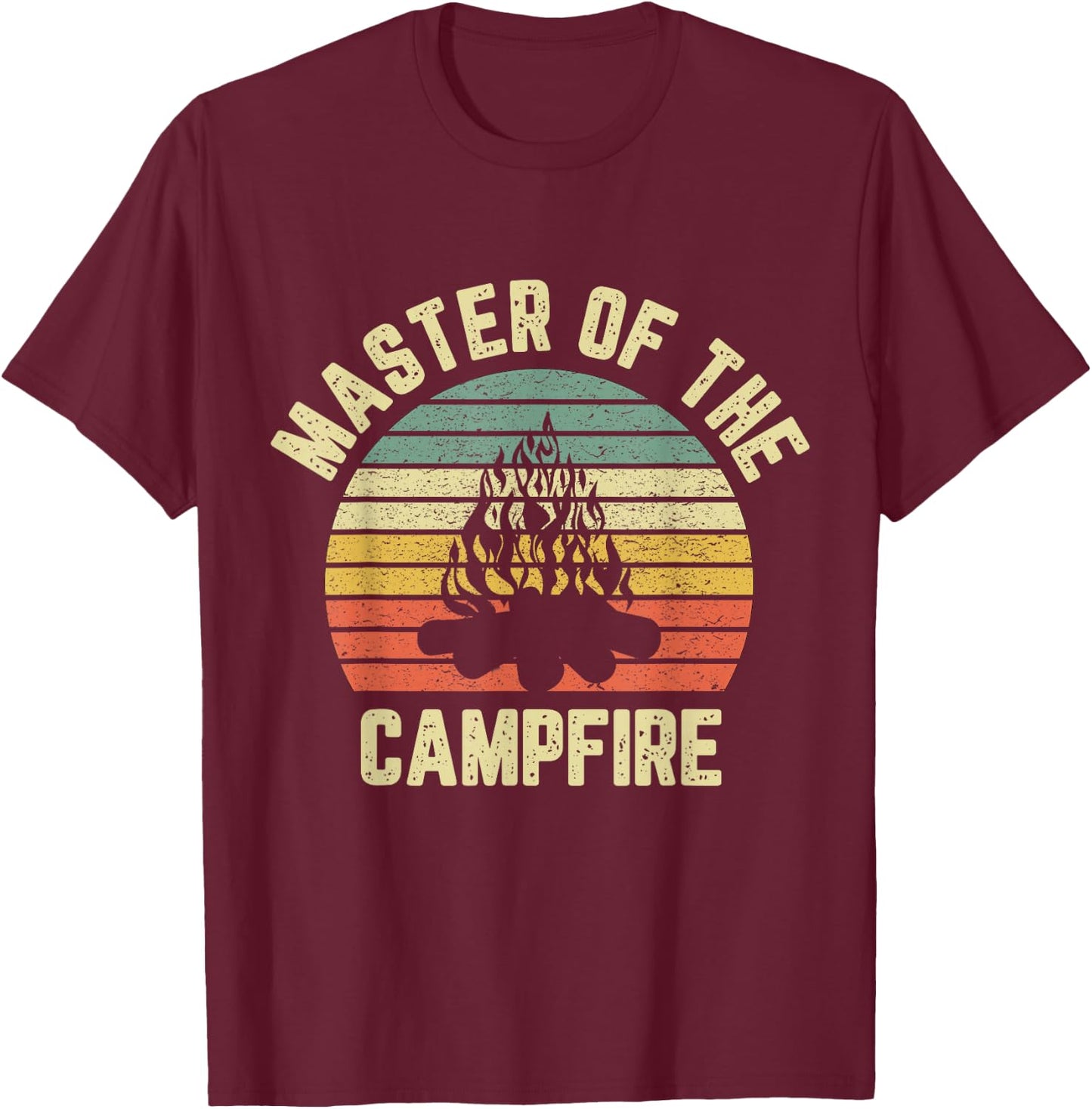 Master of the Campfire Camping Shirt Vintage Camper T-Shirt - T-Shirt | Maroon