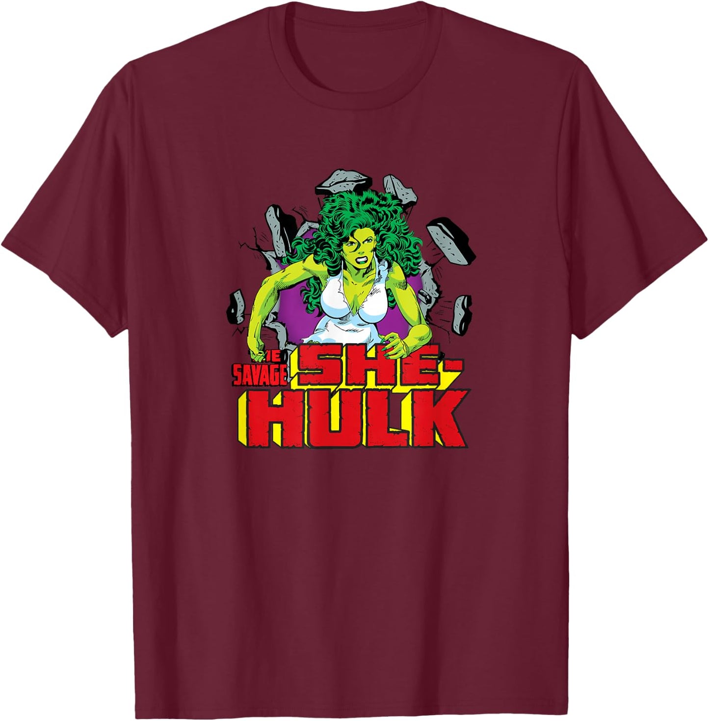 Marvel The Savage She-Hulk Retro Comic T-Shirt - T-Shirt | Maroon