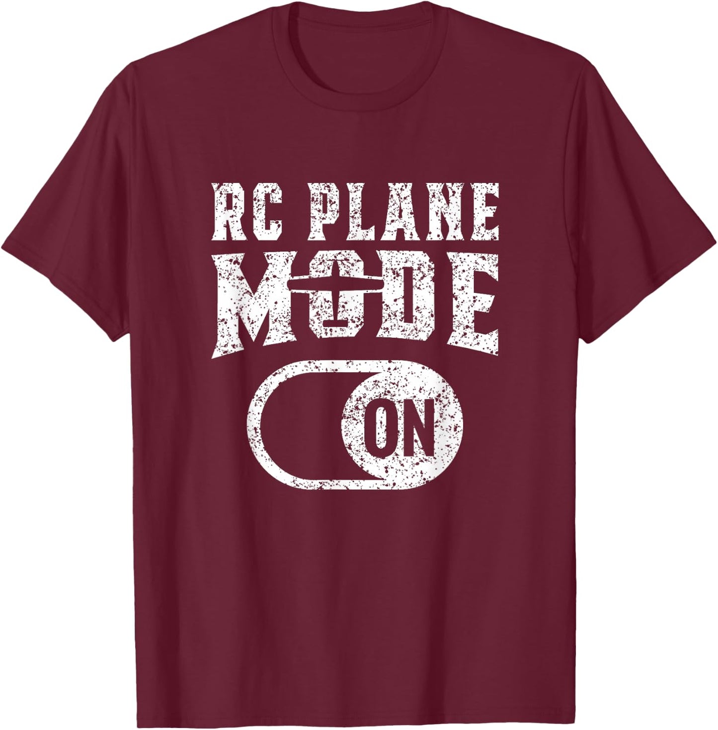 Rc Plane Mode On Radio Control Remote Controlled Pilot T-Shirt - T-Shirt | Maroon