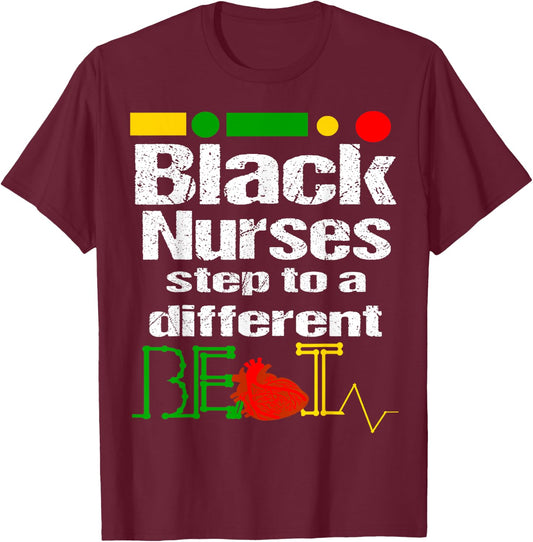 African American Nurse Black History 2023 Pride Afro RN LPN T-Shirt - T-Shirt | Maroon