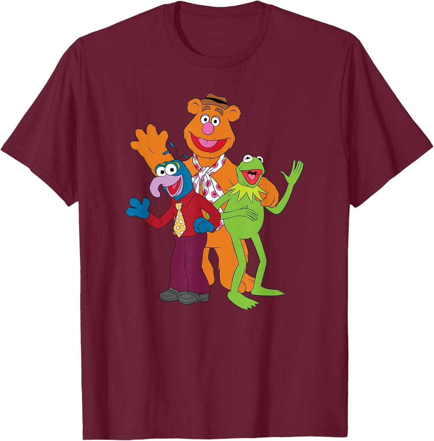 The Muppets - Kermit Fozzie Gonzo Trio T-Shirt - T-Shirt | Maroon