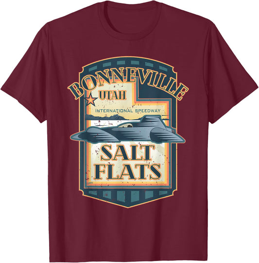 Retro Bonneville Salt Flats Utah International Speedway T-Shirt - T-Shirt | Maroon