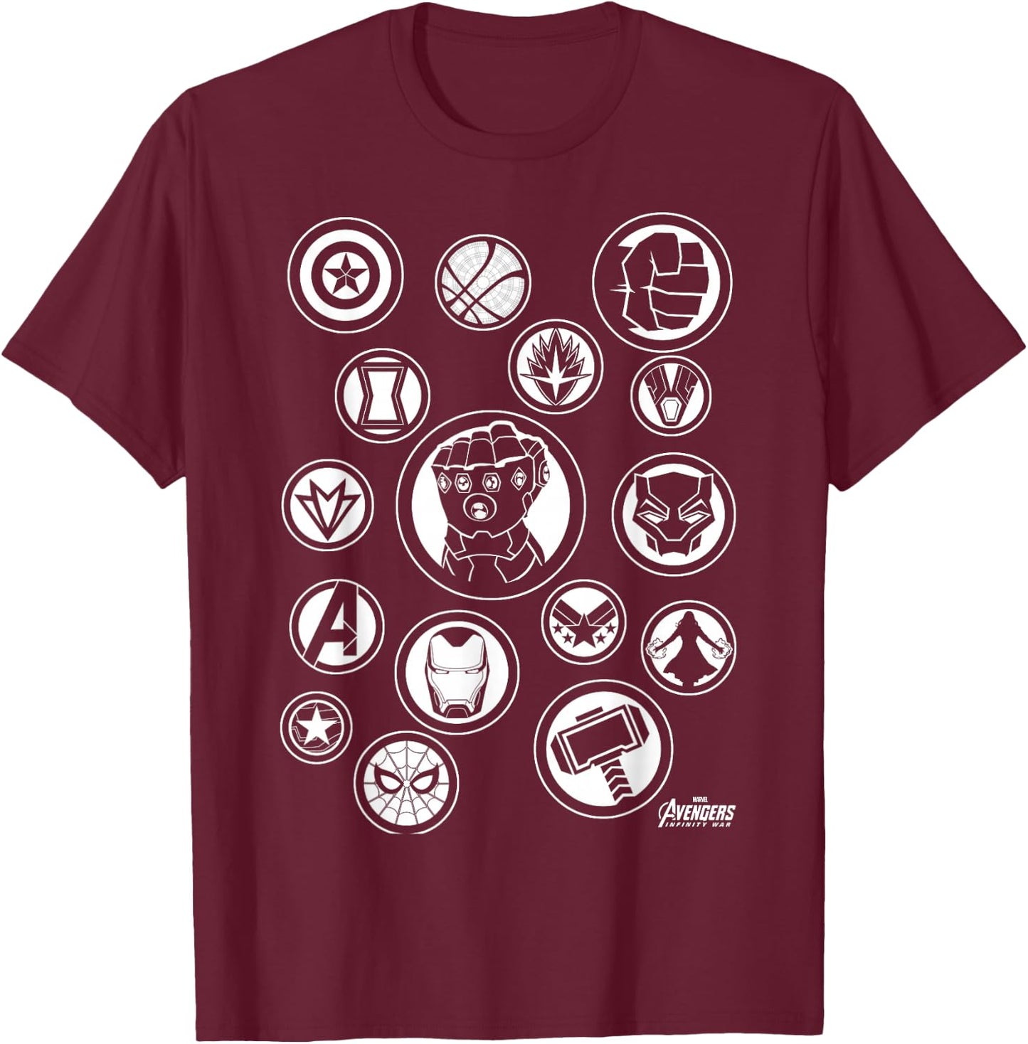 Marvel Avengers Infinity War Tonal Hero Icon Graphic T-Shirt - T-Shirt | Maroon