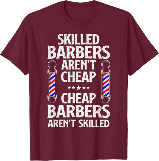 Cute Barber Dad Hairstylist Barbershop Hair Stylist T-Shirt - T-Shirt | Maroon