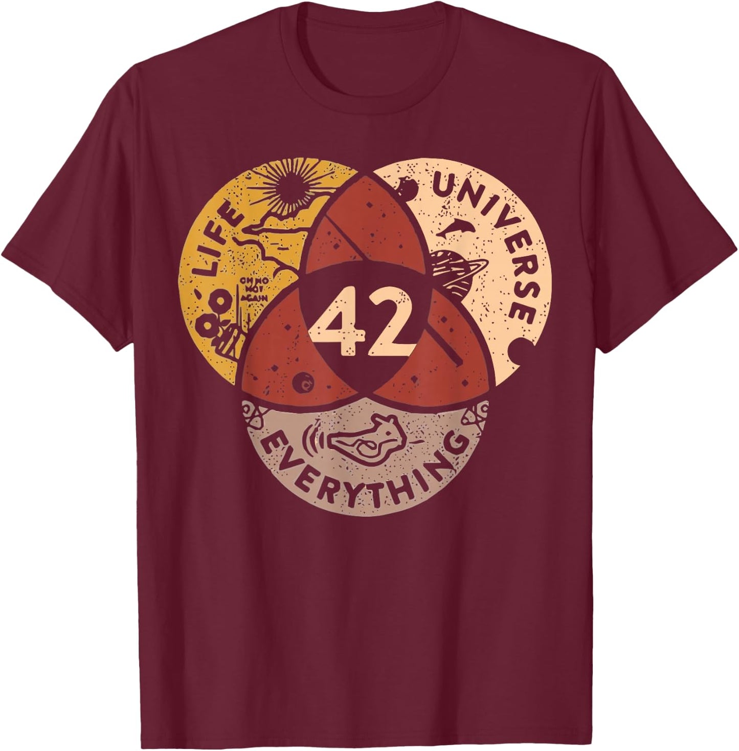Life Universe Everything 42 Answer to Life T-Shirt - T-Shirt | Maroon
