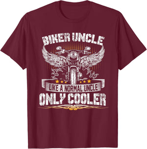 Biker Uncle Motorcycle Father's Day for Fathers T-Shirt - T-Shirt | Maroon