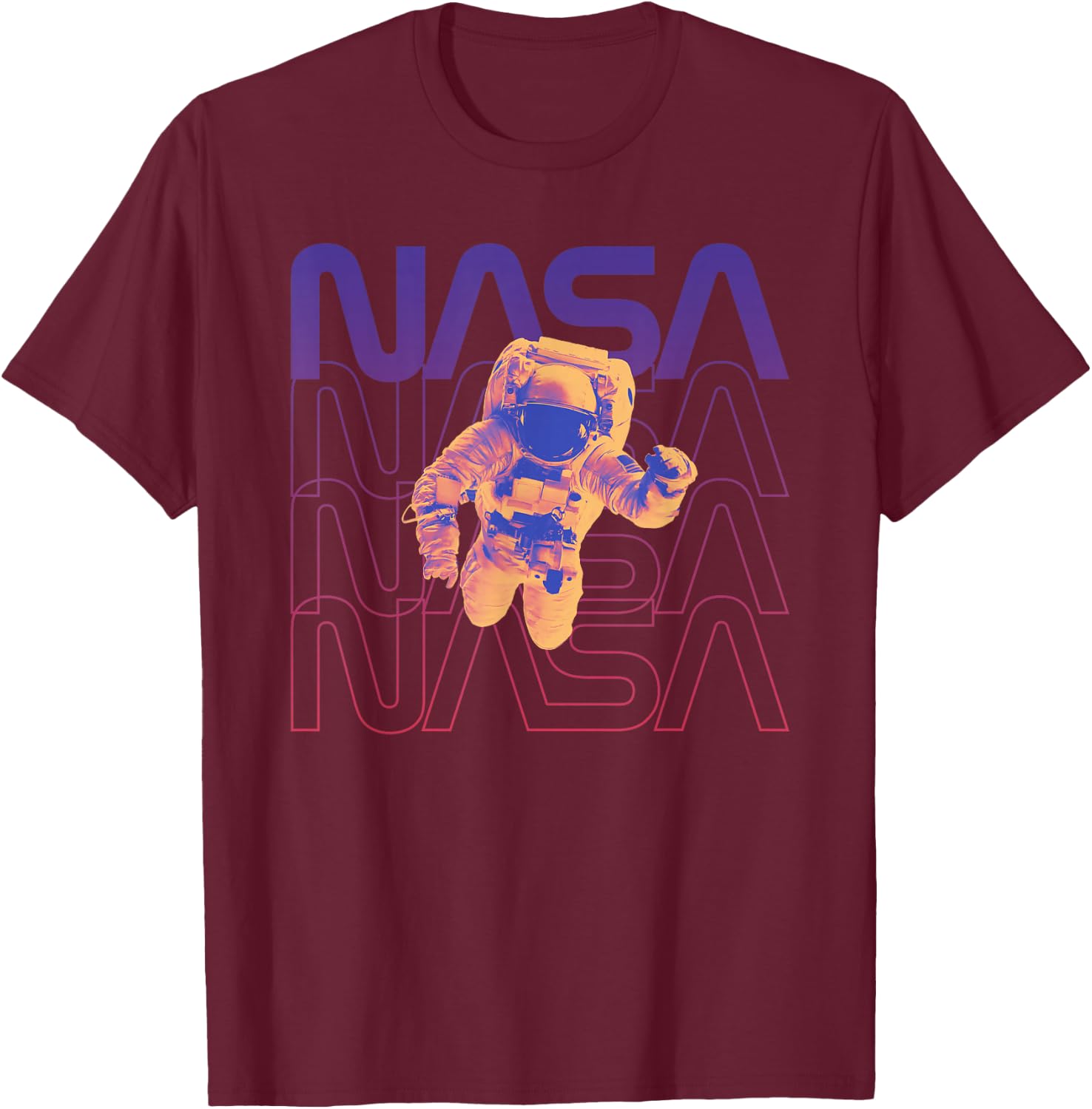 Floating in Space NASA Occupy Mars Astronaut in Space T-Shirt - T-Shirt | Maroon