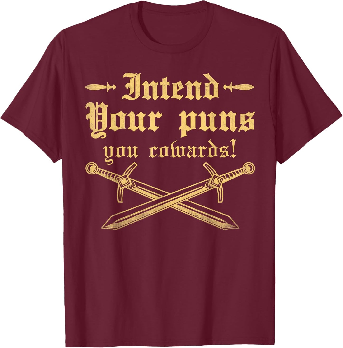 Funny pun -Adults Black Small T-Shirt - T-Shirt | Maroon