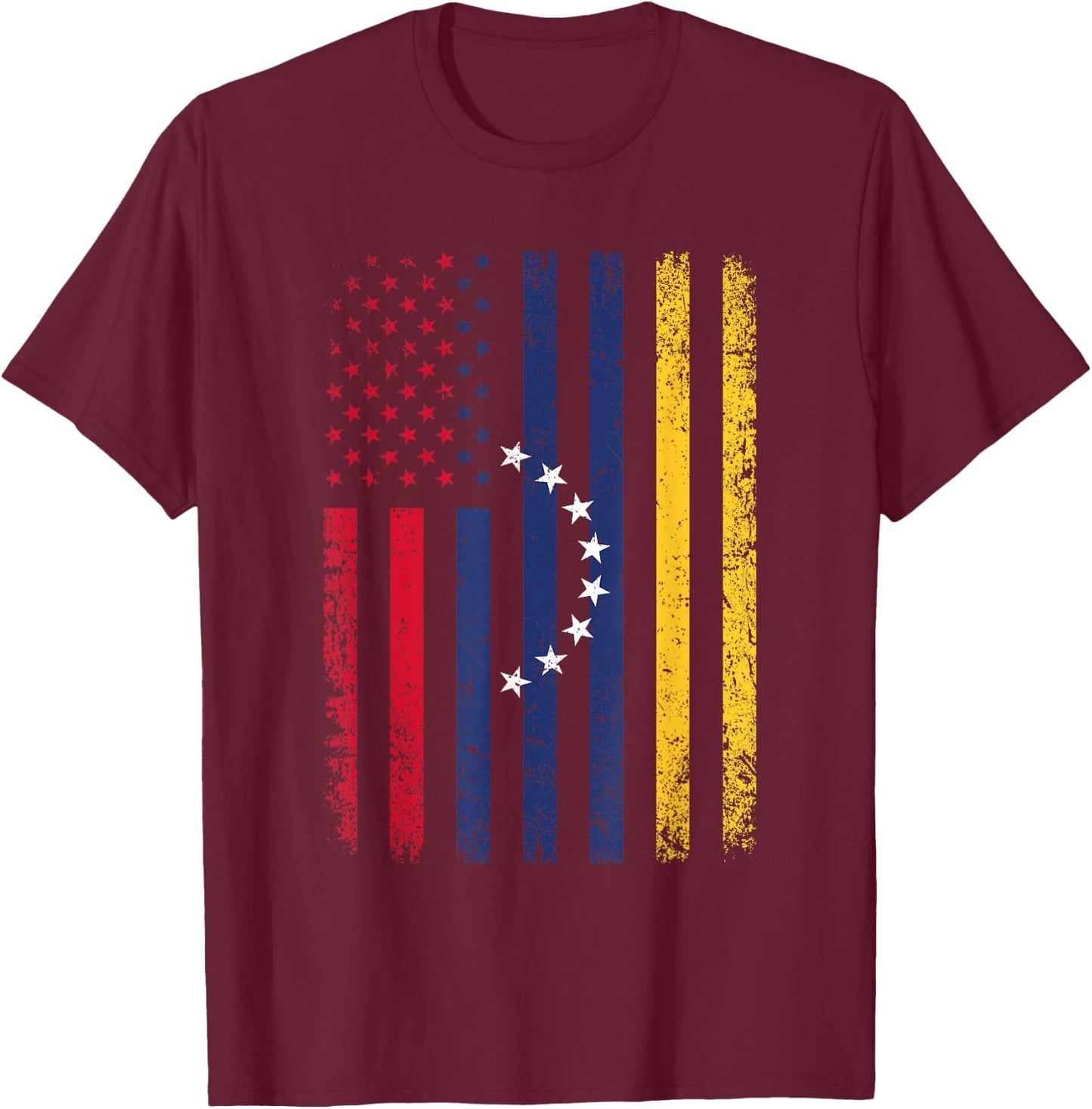 Venezuela Flag 4th of July USA Venezuelan Flag T-Shirt - T-Shirt | Maroon