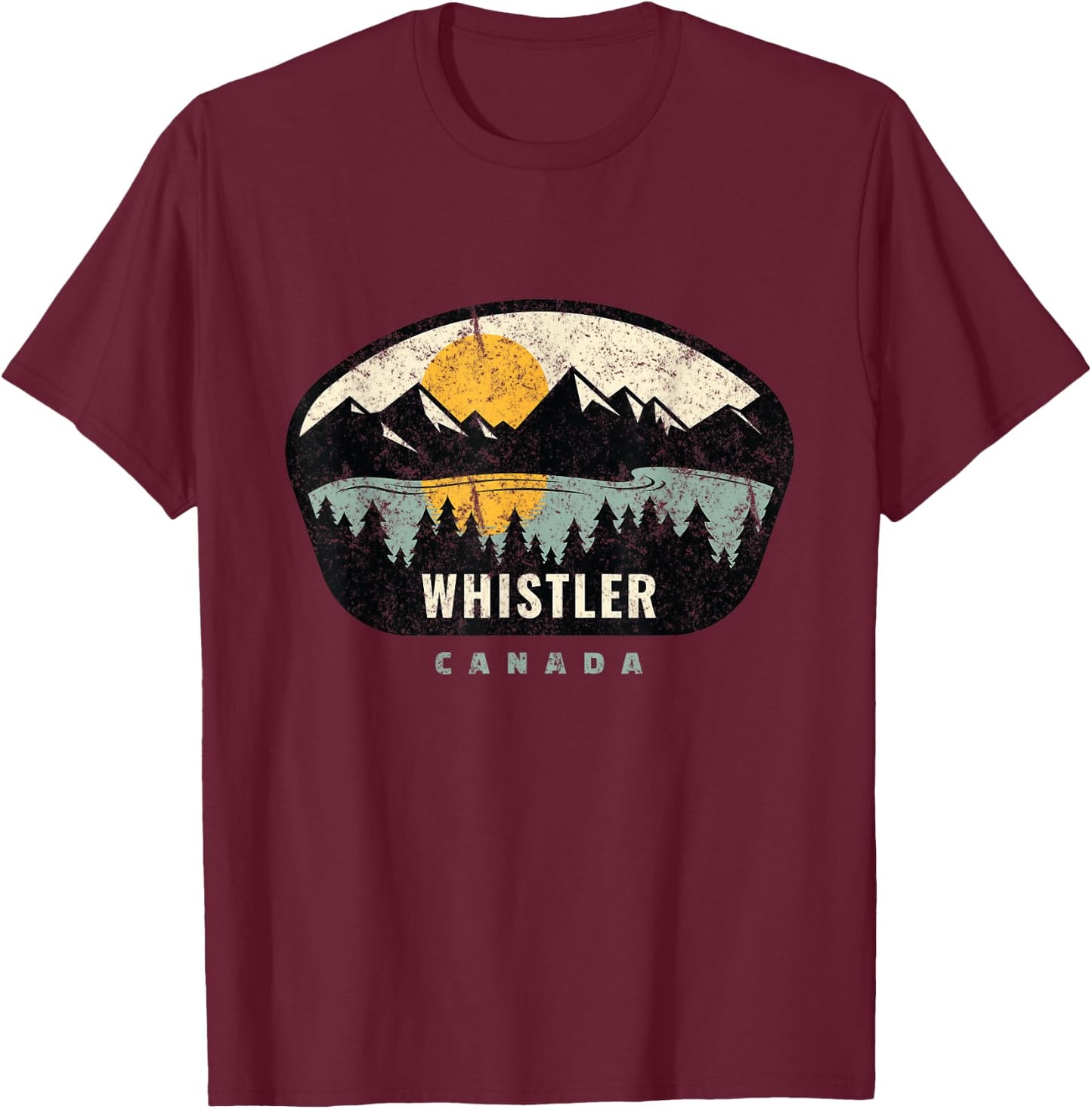 Whistler Canada, BC Canada Vacation Souvenir T-Shirt - T-Shirt | Maroon