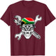 South Africa Biker Skull Motorcycle Flag T-Shirt - T-Shirt | Maroon
