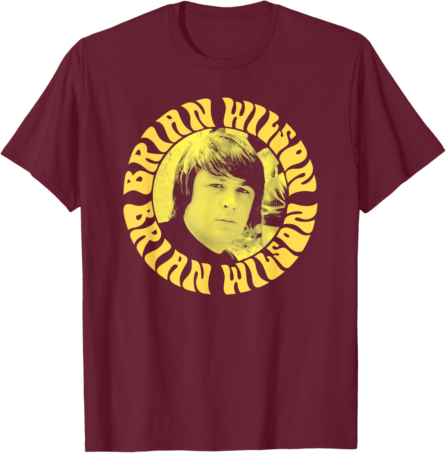 Brian Wilson – Yellow Headshot T-Shirt - T-Shirt | Maroon