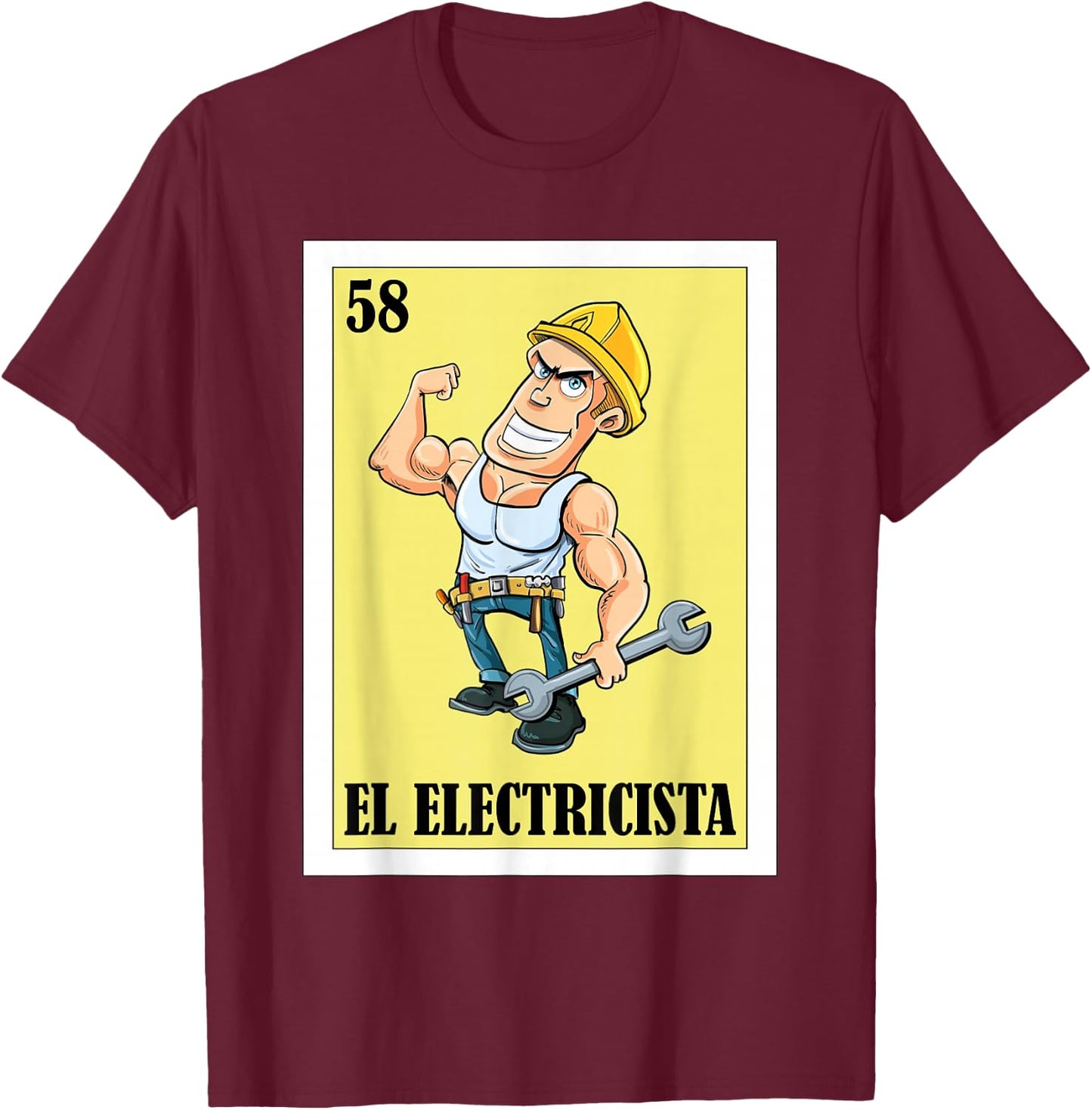Funny Mexican Design for Electricians - El Electricista T-Shirt - T-Shirt | Maroon