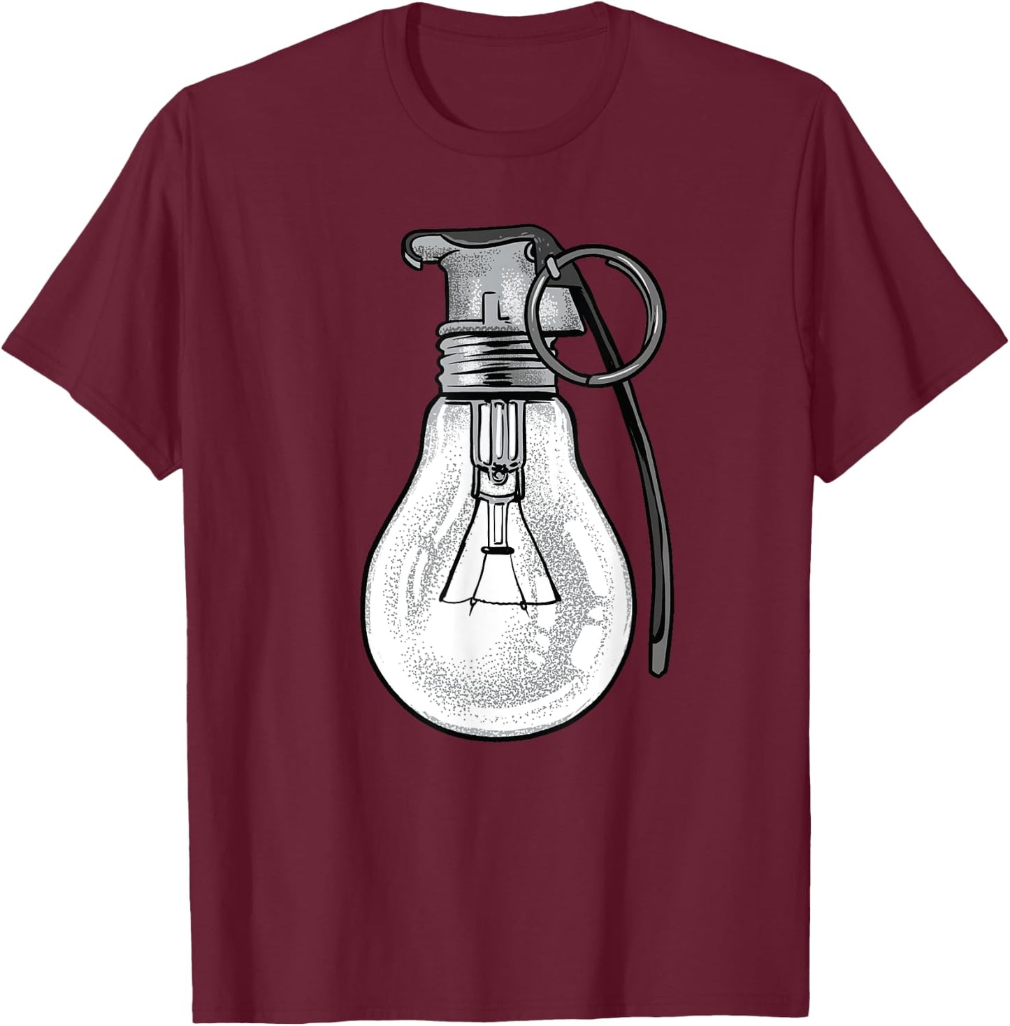 Grenade Shirt Lightbulb Grenade Powerful Ideas Electrician T-Shirt - T-Shirt | Maroon