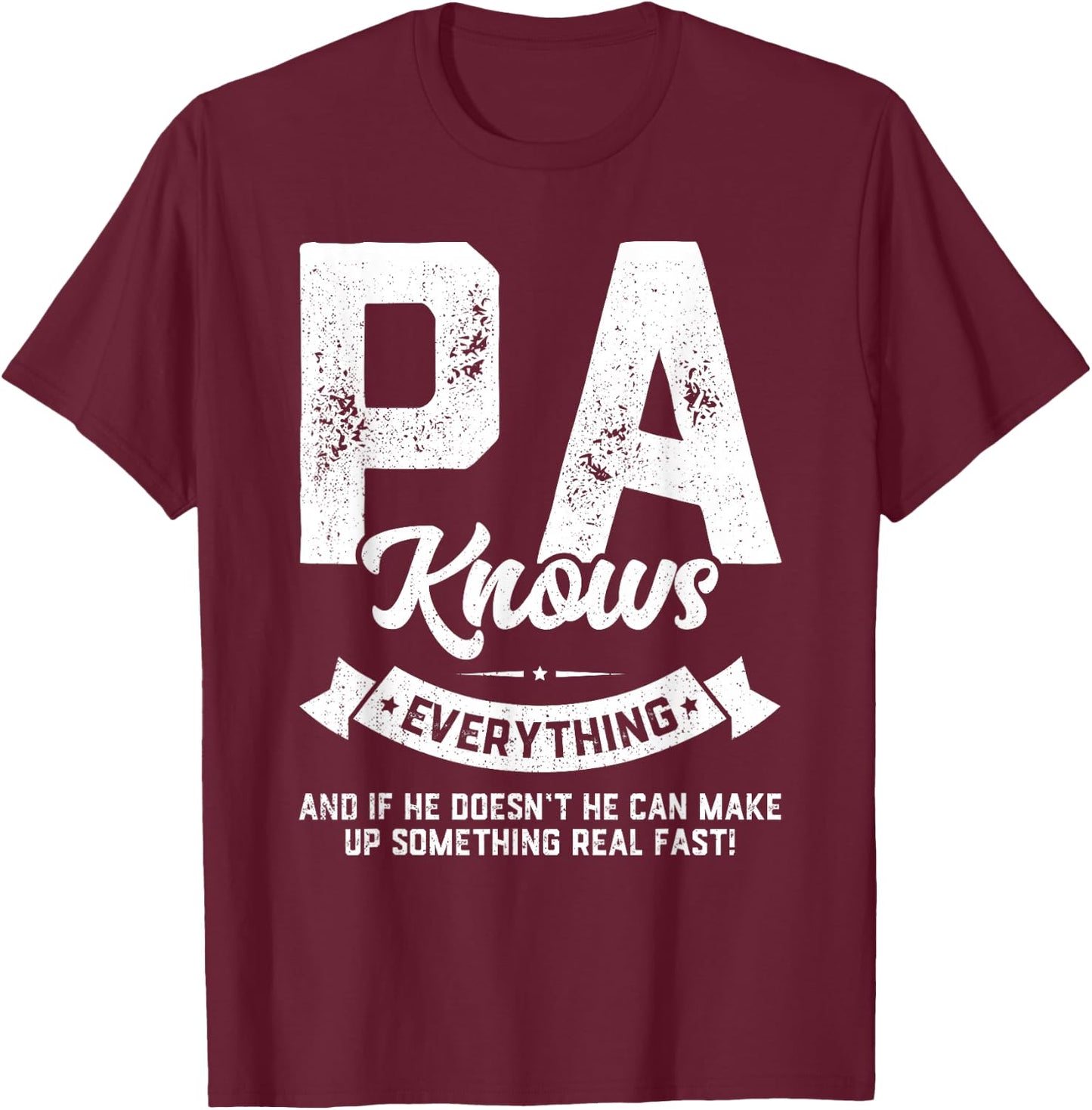 Pa Knows Everything Shirt 60th Gift Funny Father's Day T-Shirt - T-Shirt | Maroon